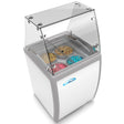 KoolMore 26 in. 4 Tub Ice Cream Dipping Cabinet Display Freezer with Sliding Glass Door and Sneeze Guard, 6 cu. ft.