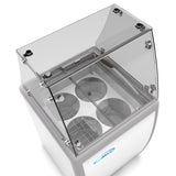 KoolMore 26 in. 4 Tub Ice Cream Dipping Cabinet Display Freezer with Sliding Glass Door and Sneeze Guard, 6 cu. ft.