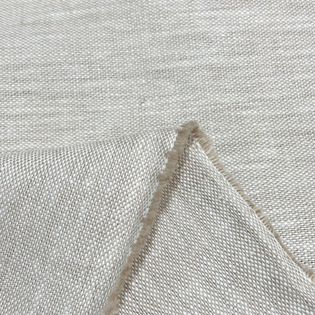 Pure Linen Melange Tan Off-White Fabric