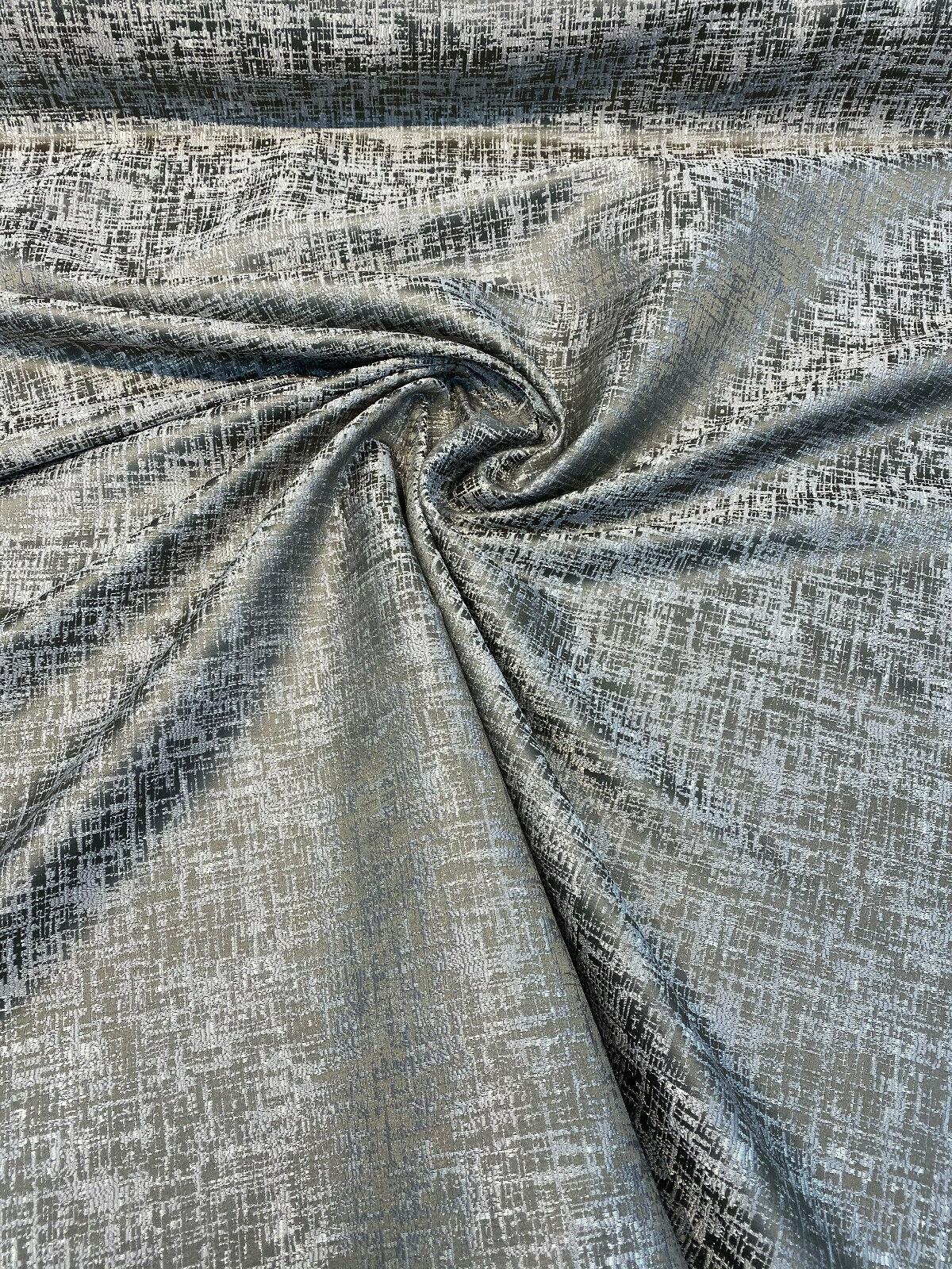 Simba Silver Jacquard Brocade Fabric - Silver, 54" Width, No Repeat (1 Yard)
