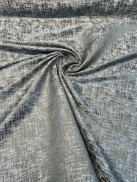Simba Silver Jacquard Brocade Fabric - Silver, 54" Width, No Repeat (1 Yard)