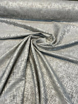 Simba Silver Jacquard Brocade Fabric - Silver, 54" Width, No Repeat (1 Yard)