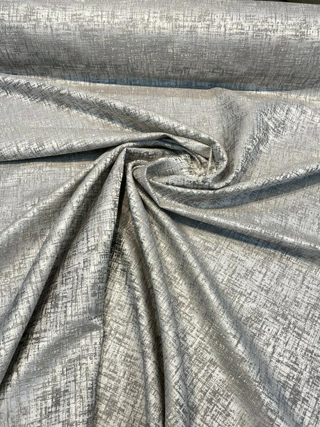 Simba Silver Jacquard Brocade Fabric - Silver, 54" Width, No Repeat (1 Yard)