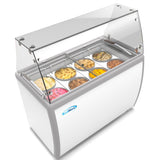 KoolMore 8 Tub Ice Cream Dipping Cabinet Display Freezer with Sliding Glass Door and Sneeze Guard 13 cu. ft.