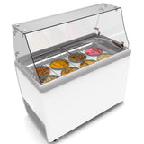 KoolMore 8 Tub Ice Cream Dipping Cabinet Display Freezer with Sliding Glass Door and Sneeze Guard 13 cu. ft.