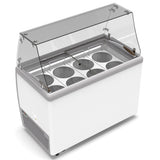 KoolMore 8 Tub Ice Cream Dipping Cabinet Display Freezer with Sliding Glass Door and Sneeze Guard 13 cu. ft.