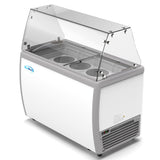 KoolMore 8 Tub Ice Cream Dipping Cabinet Display Freezer with Sliding Glass Door and Sneeze Guard 13 cu. ft.