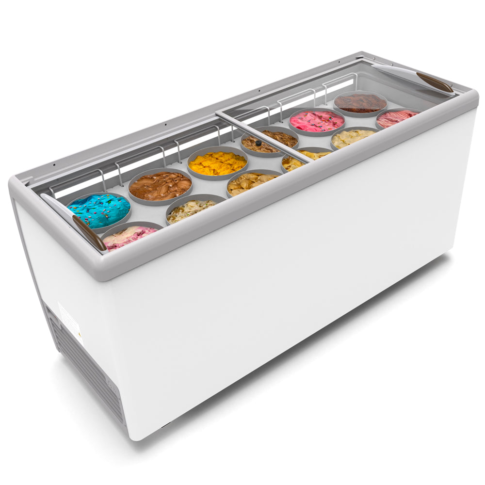 KoolMore 12 Tub Ice Cream Dipping Cabinet Display Freezer with Sliding Glass Door, 20 cu. ft.