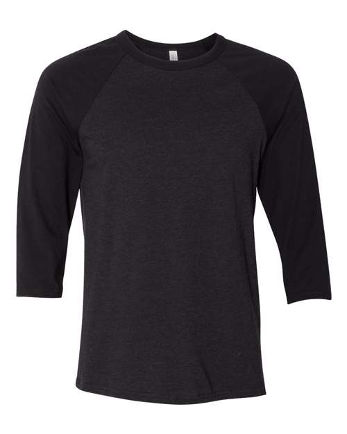 Classic raglan baseball tee in White/Black, White/Navy, White/Red and Athletic Heather/Black cotton jersey