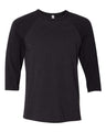 Bella + Canvas Unisex Three-Quarter Sleeve Baseball Tee