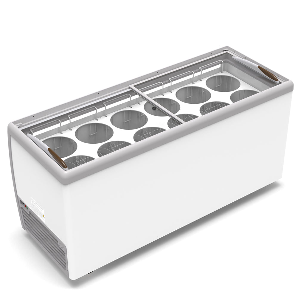 KoolMore 12 Tub Ice Cream Dipping Cabinet Display Freezer with Sliding Glass Door, 20 cu. ft.