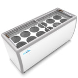 KoolMore 12 Tub Ice Cream Dipping Cabinet Display Freezer with Sliding Glass Door, 20 cu. ft.