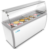 KoolMore 12 Tub Ice Cream Dipping Cabinet Display Freezer with Sliding Glass Door and Sneeze Guard, 20 cu. ft.