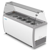 KoolMore 12 Tub Ice Cream Dipping Cabinet Display Freezer with Sliding Glass Door and Sneeze Guard, 20 cu. ft.