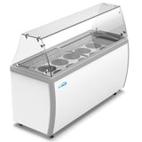 KoolMore 12 Tub Ice Cream Dipping Cabinet Display Freezer with Sliding Glass Door and Sneeze Guard, 20 cu. ft.