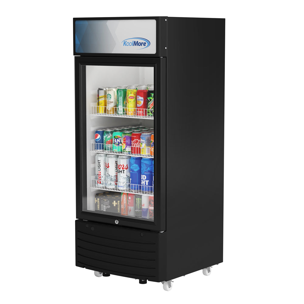 KoolMore One Glass Door Commercial Display Merchandiser Refrigerator, 6 Cu. Ft.