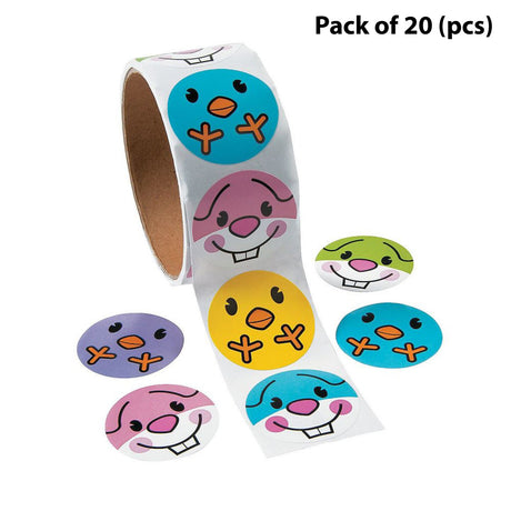 HiPremium Bunny & Chick Stickers Roll - Easter Crafts Radiate Festive Charm | 1 1/2 inches