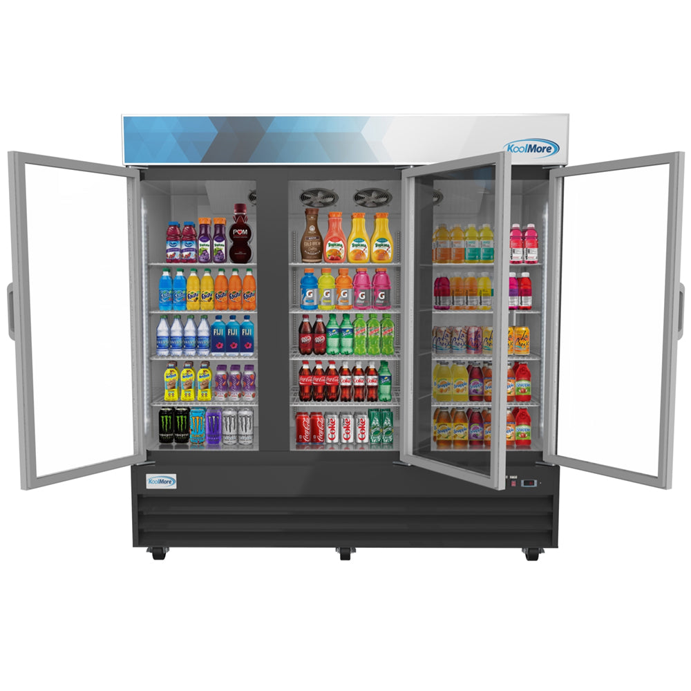 KoolMore Three-Door Merchandiser Refrigerator - 53 Cu Ft.