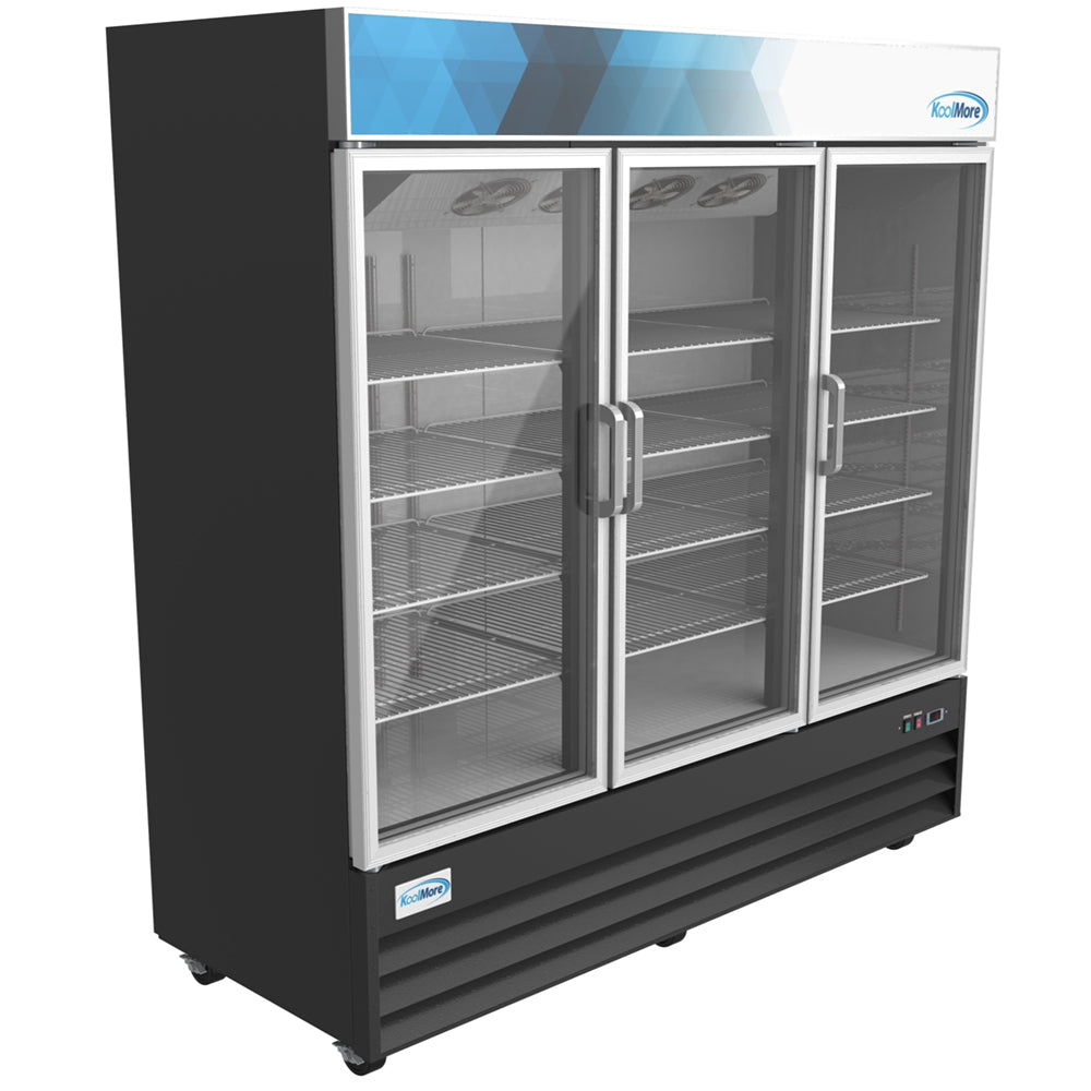 KoolMore Three-Door Merchandiser Refrigerator - 53 Cu Ft.