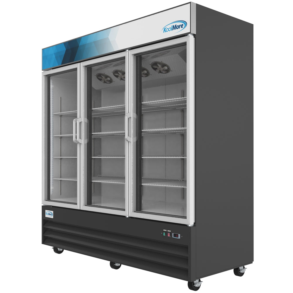 KoolMore Three-Door Merchandiser Refrigerator - 53 Cu Ft.
