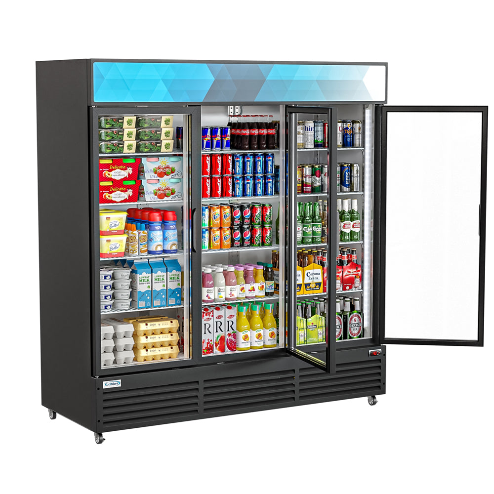 KoolMore Three-Door Merchandiser Refrigerator - 56 Cu Ft.