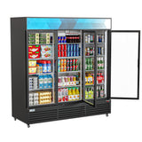 KoolMore Three-Door Merchandiser Refrigerator - 56 Cu Ft.