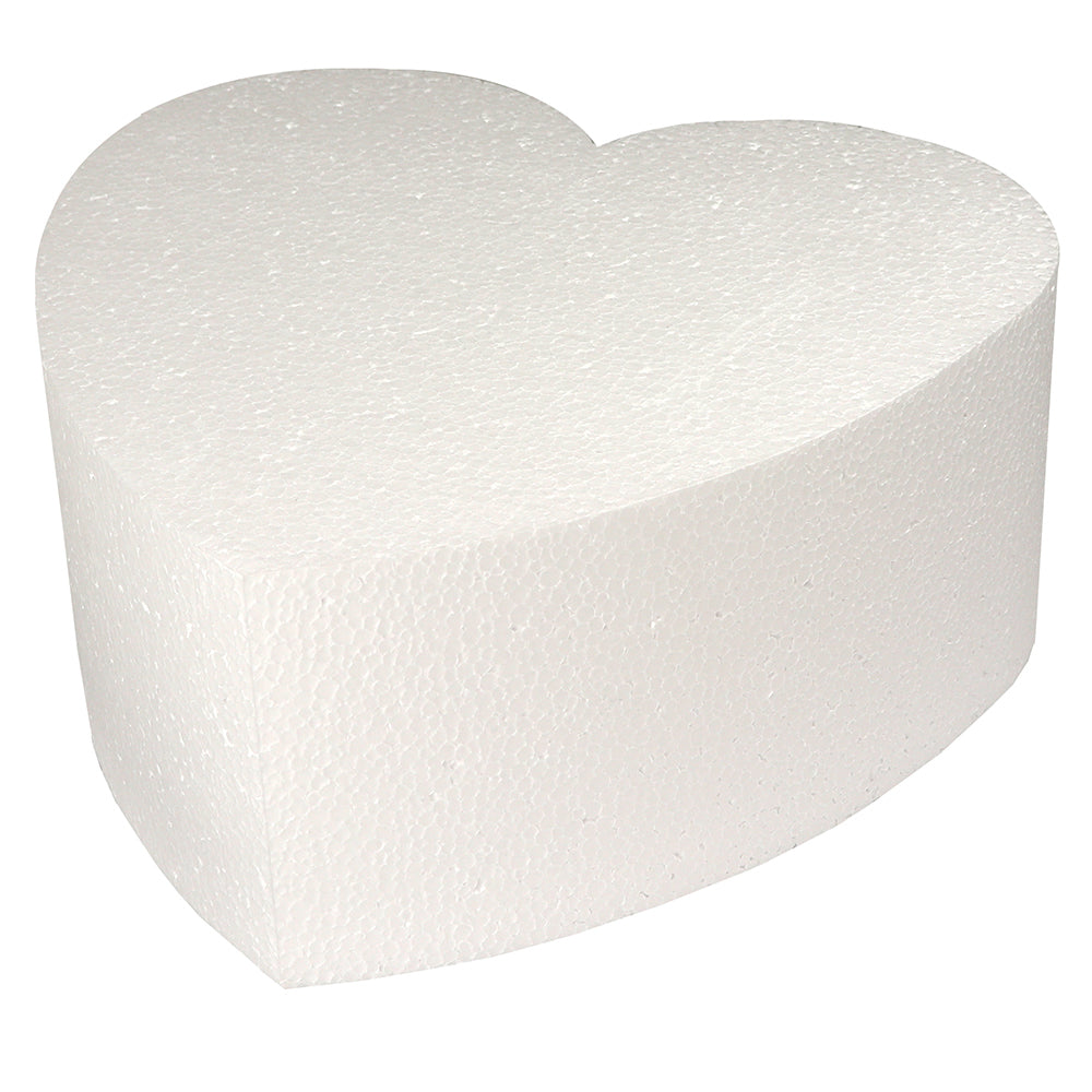 Heart Polystyrene Cake Dummy, 7" x 4" High