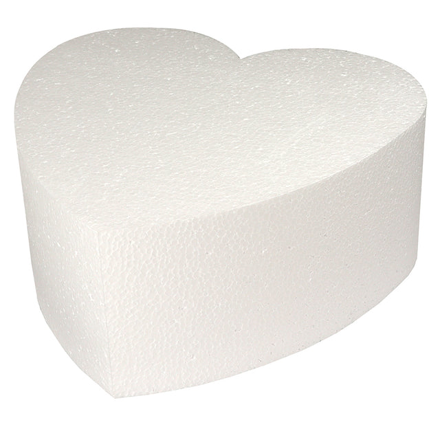 Heart Polystyrene Cake Dummy, 7" x 4" High
