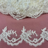 Beaded Corded Lace Trim 3" Wide