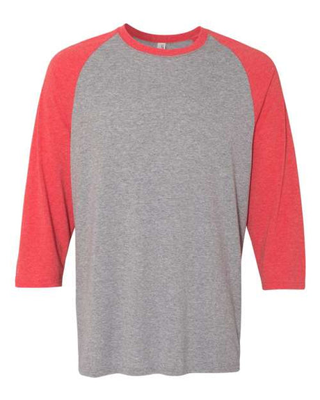 JERZEES Unisex Triblend Three-Quarter Raglan Baseball T-Shirt
