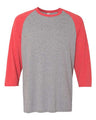 JERZEES Unisex Triblend Three-Quarter Raglan Baseball T-Shirt
