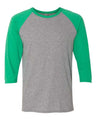 JERZEES Unisex Triblend Three-Quarter Raglan Baseball T-Shirt