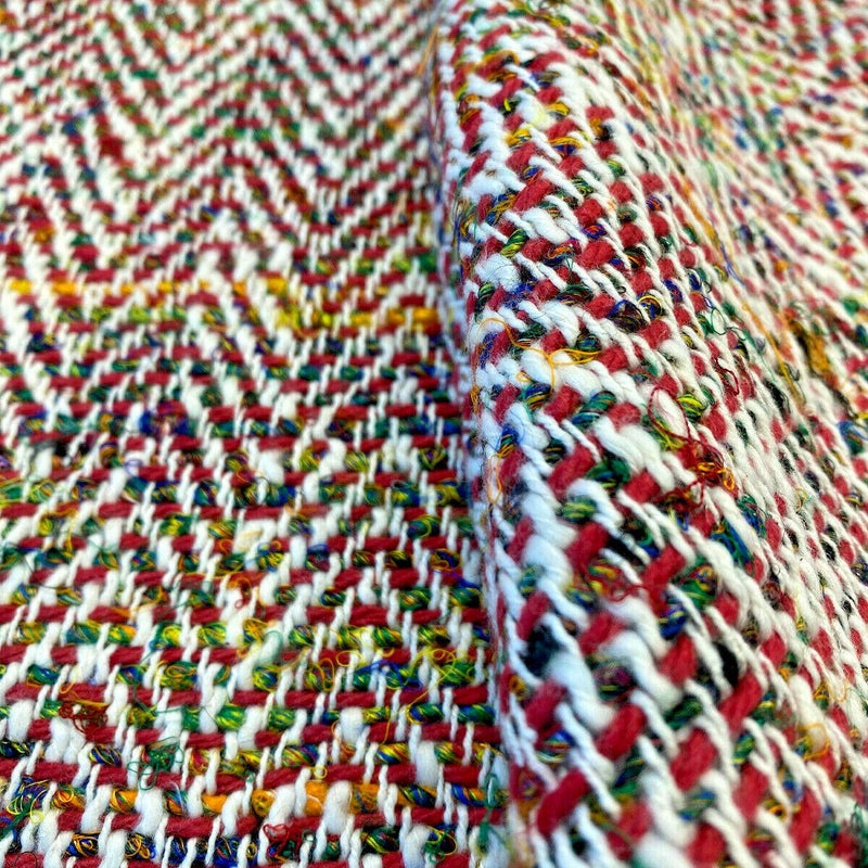 Waverly Handspun Multi Red Jacquard Upholstery Fabric - Multi Red, Woven, 54" Width (1 Yard)