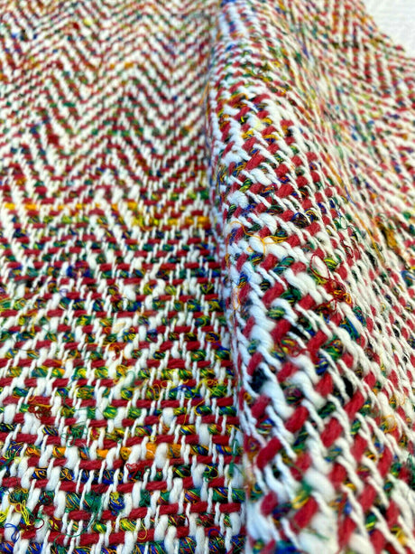 Waverly Handspun Multi Red Jacquard Upholstery Fabric - Multi Red, Woven, 54" Width (1 Yard)