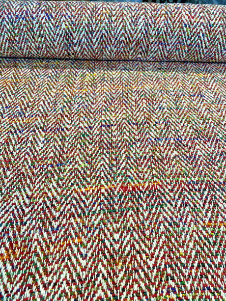 Waverly Handspun Multi Red Jacquard Upholstery Fabric - Multi Red, Woven, 54" Width (1 Yard)
