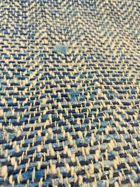 Waverly Handspun Blue Poolside Jacquard Upholstery Fabric - Blue, Off White, Beige, 54" Width (1 Yard)