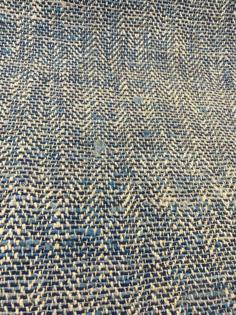 Waverly Handspun Blue Poolside Jacquard Upholstery Fabric - Blue, Off White, Beige, 54" Width (1 Yard)