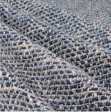 Waverly Handspun Blue Poolside Jacquard Upholstery Fabric - Blue, Off White, Beige, 54" Width (1 Yard)