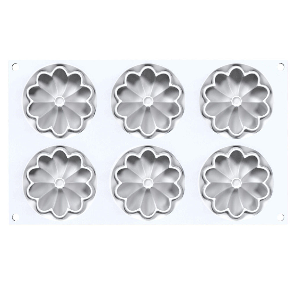 Silikomart KIT TARTE RING BLOOM 80, Ring & Mold Set, 6 Cavities