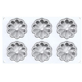 Silikomart KIT TARTE RING BLOOM 80, Ring & Mold Set, 6 Cavities