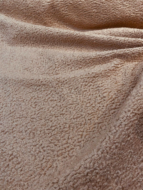 Italian Faux Sheepskin Fabric - Blush Pink, 60" Width (1 Yard)