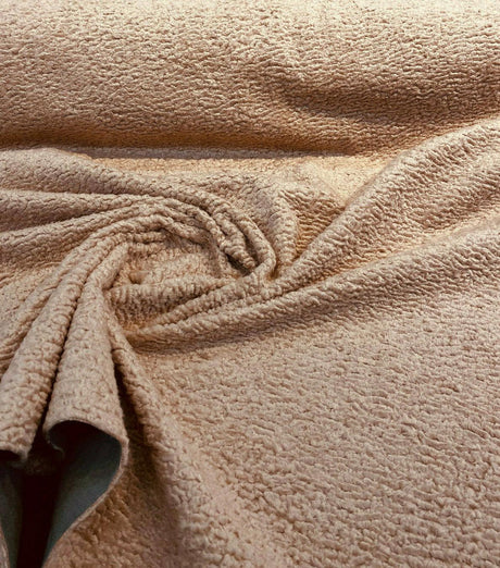 Italian Faux Sheepskin Fabric - Blush Pink, 60" Width (1 Yard)