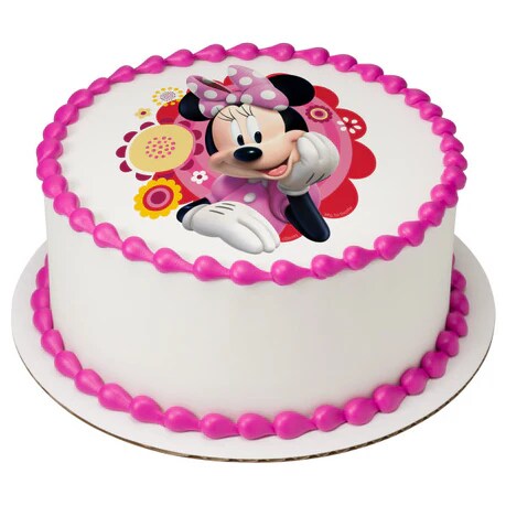 Minnie Dots & Daisies Edible Cake Image PhotoCake®