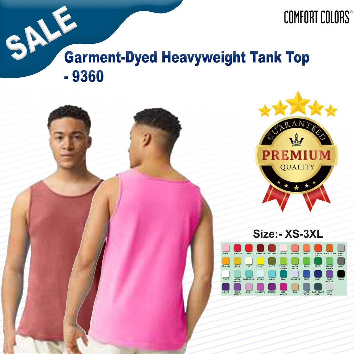 Comfort Colors® Garment-Dyed Heavyweight Sleeveless Crewneck Tank Top - 9360