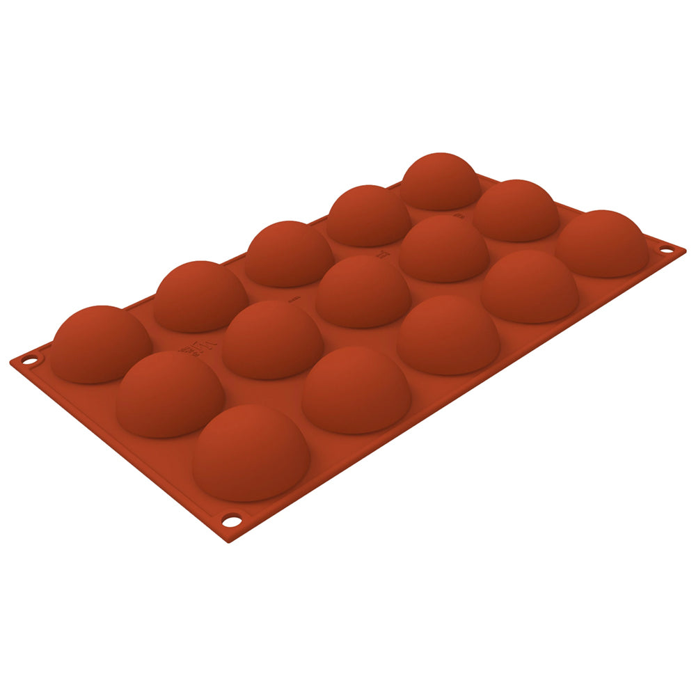 Silikomart SF545 Half Sphere Silicone Baking & Freezing Mold, 0.9 oz., 15 Cavities