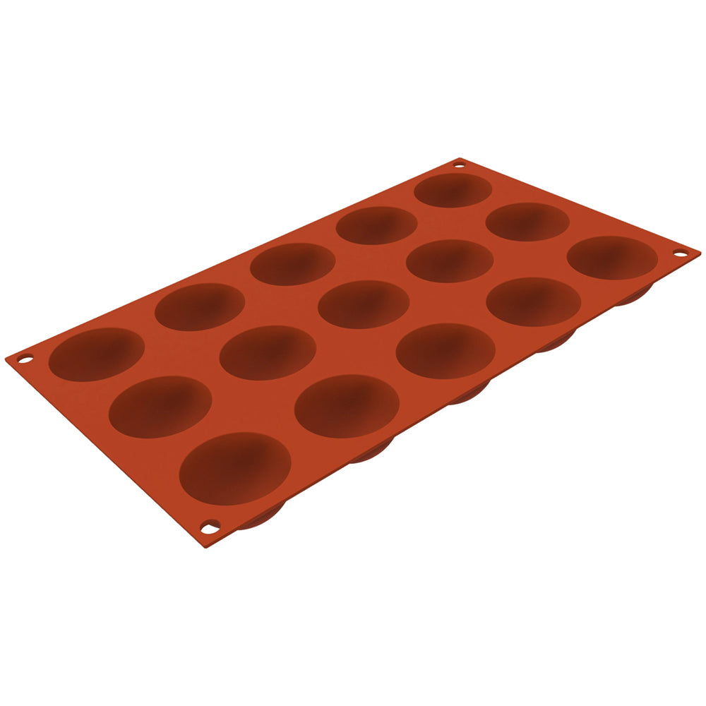 Silikomart SF545 Half Sphere Silicone Baking & Freezing Mold, 0.9 oz., 15 Cavities