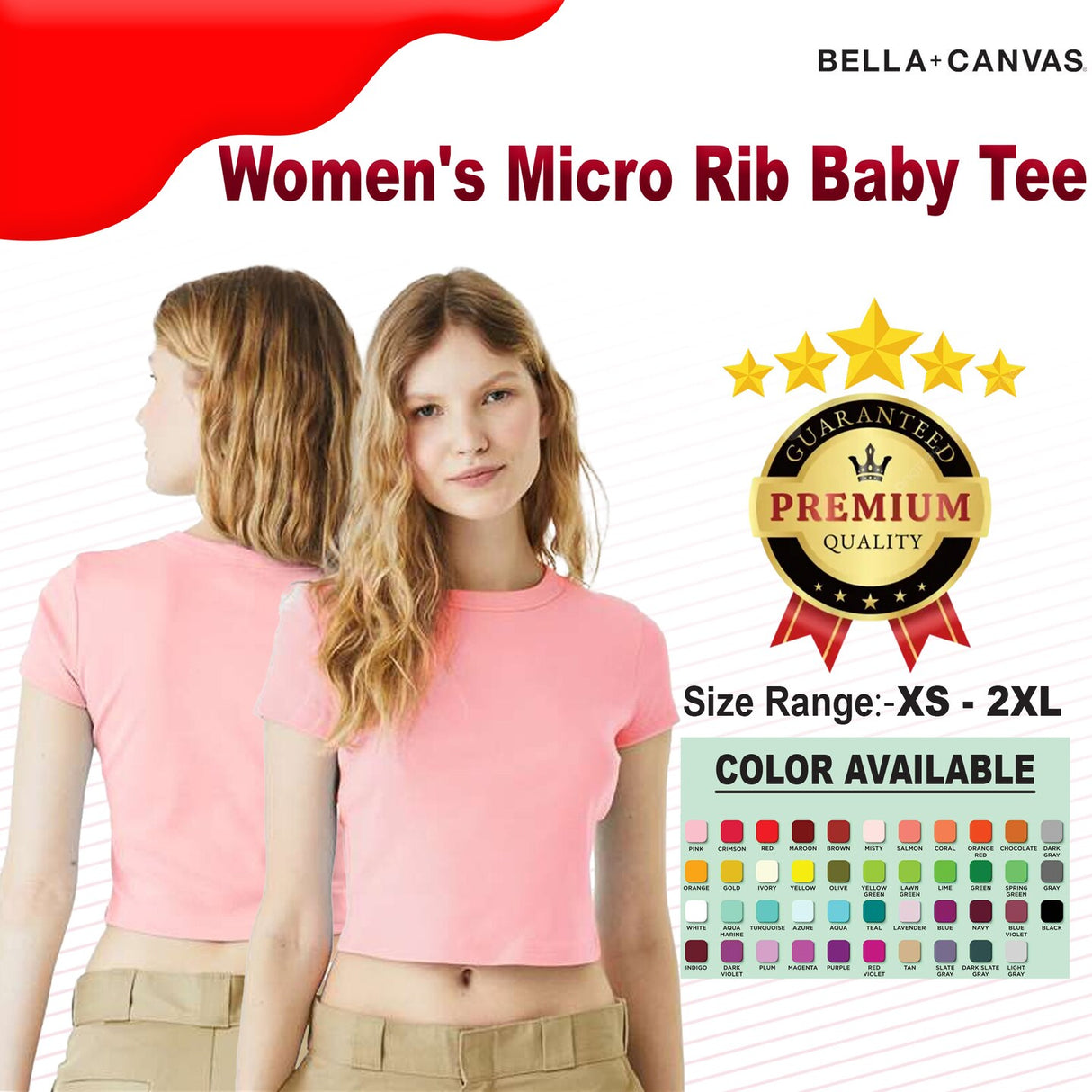 BELLA + CANVAS® Women's Micro Rib Short Sleeve Baby Tee