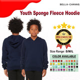 BELLA + CANVAS® Youth Sponge Fleece Turtle Neck Long Sleeve Hoodie - 3719Y