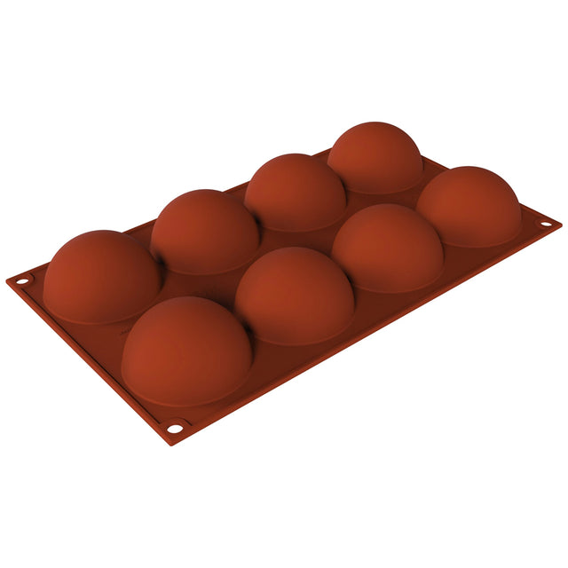 Silikomart SF565 Half Sphere Silicone Baking & Freezing Mold, 2.5 oz., 8 Cavities