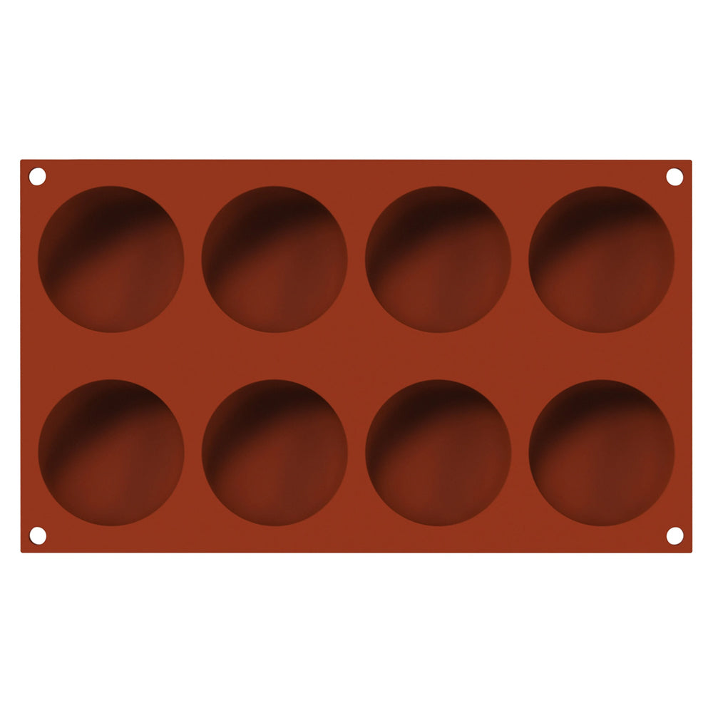 Silikomart SF565 Half Sphere Silicone Baking & Freezing Mold, 2.5 oz., 8 Cavities
